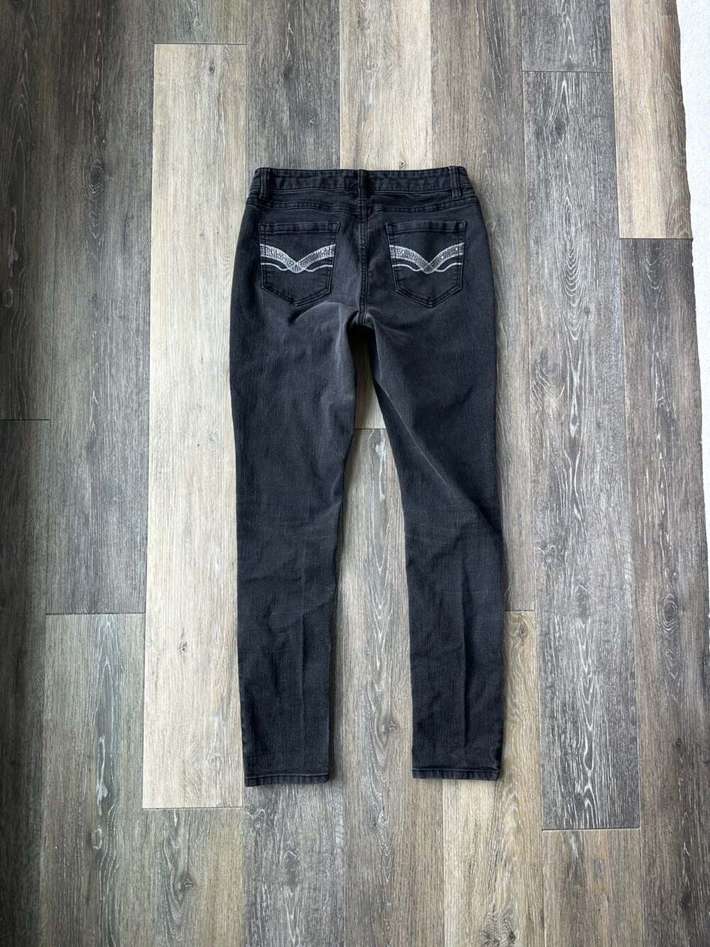 Y2K D.jeans Black Low Rise Skinny Denim Jeans Waist 28"